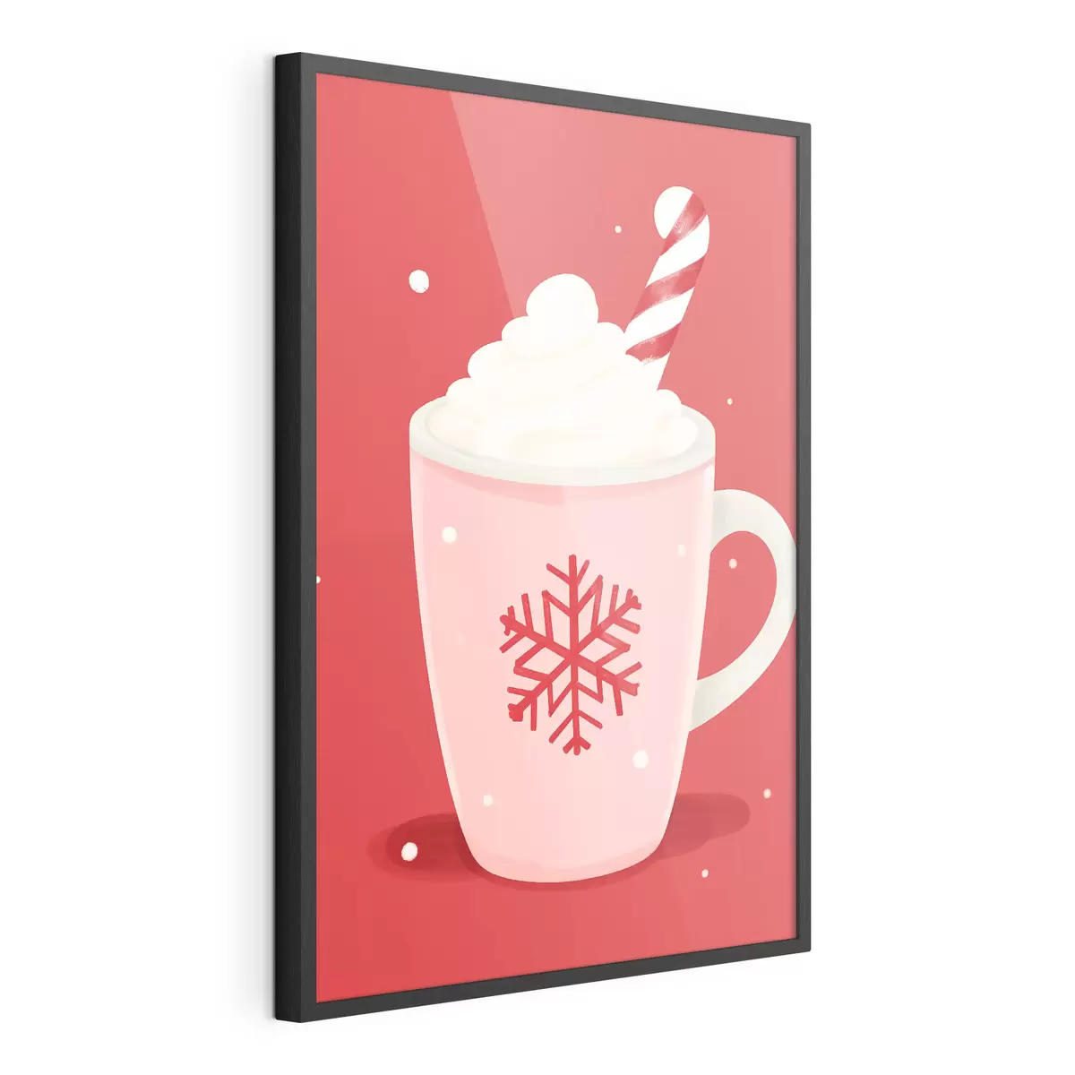 Poster Cacao de Noël avec crème et canne en sucre f46625