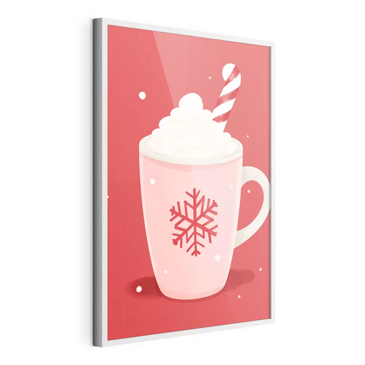 Poster Cacao de Noël avec crème et canne en sucre f46625