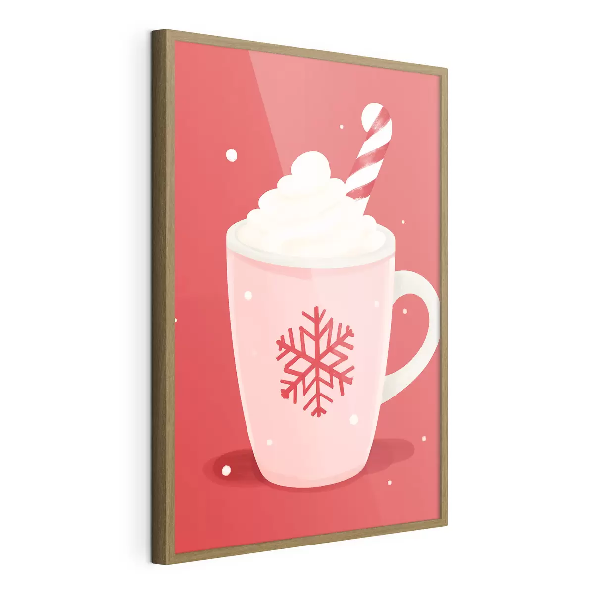 Poster Cacao de Noël avec crème et canne en sucre f46625