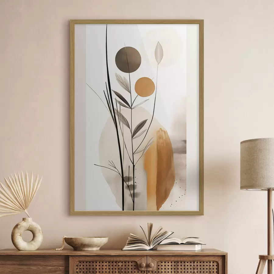 Papier peint Cercles et tiges élancées f46698