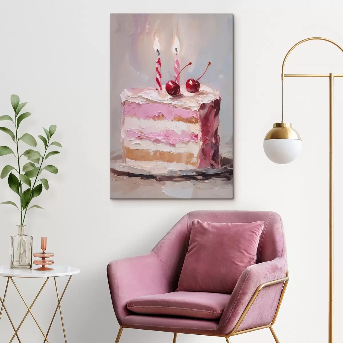 Tableau Une pièce de gâteau imitant une peinture s46718