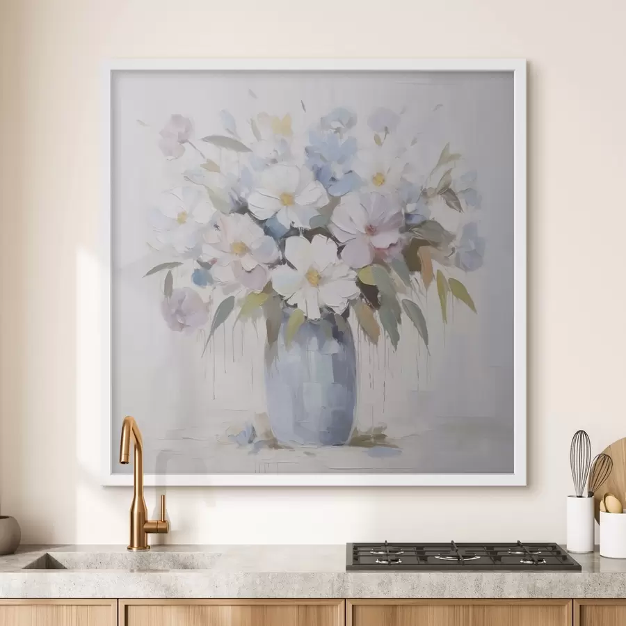 Papier peint Fleurs dans un vase, peinture imitation f46714