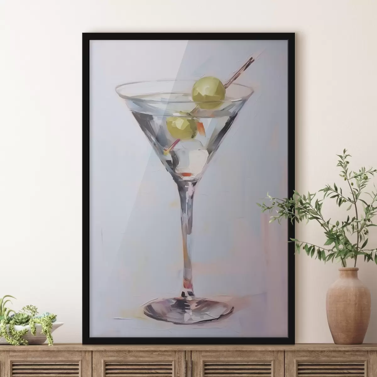 Poster Verre avec peinture imitation boisson f46717