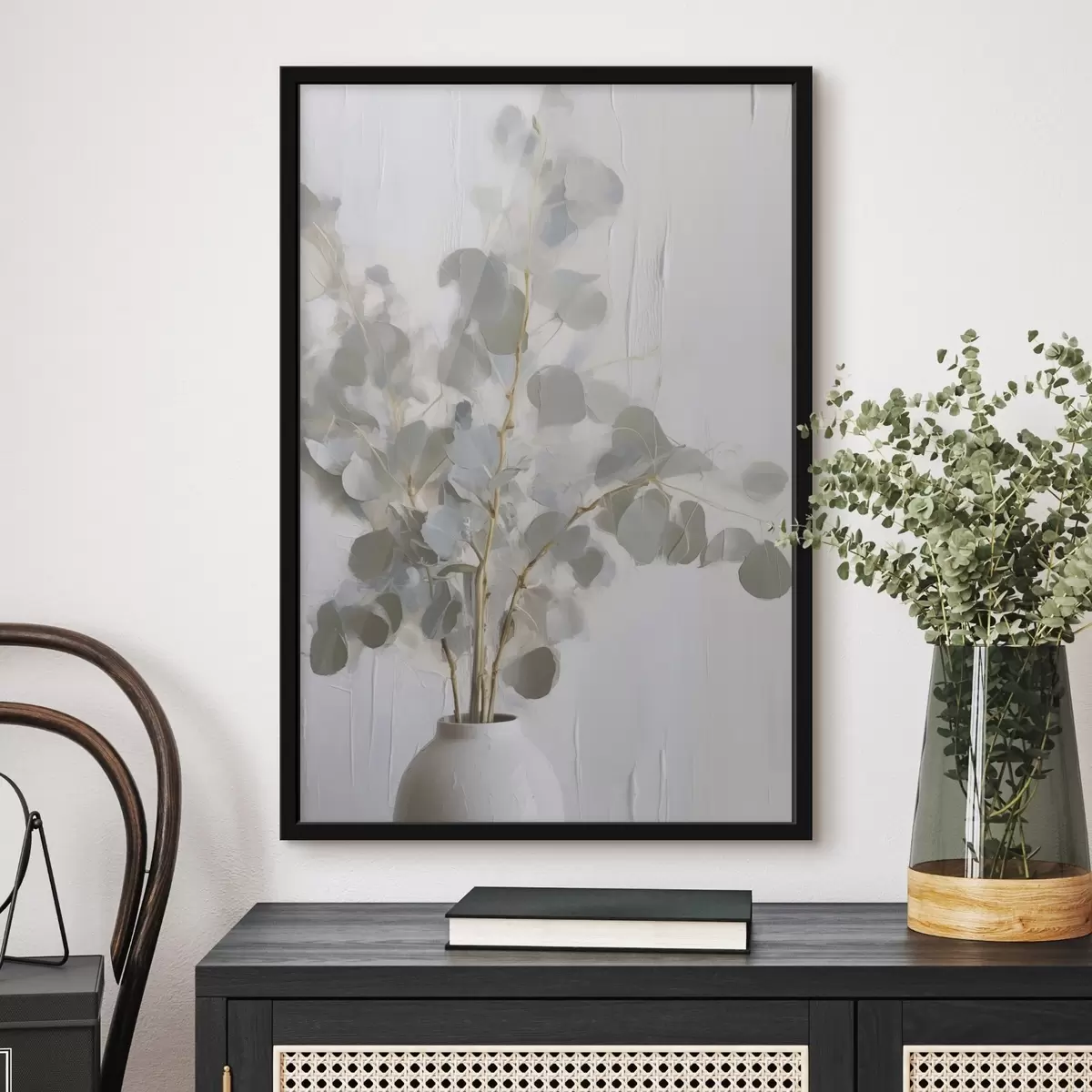 Poster Peinture imitant des brindilles dans un vase f46719