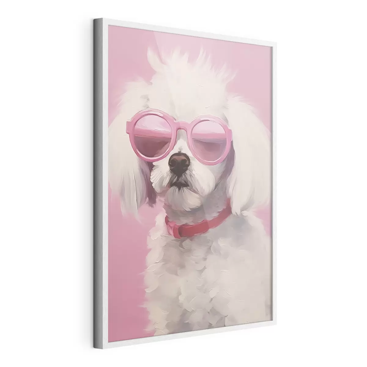 Poster Un petit chien portant des lunettes est une imitation de peinture f46722