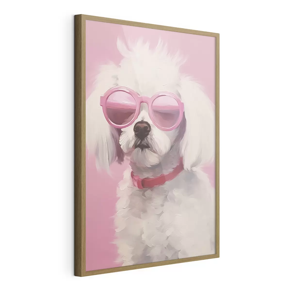 Poster Un petit chien portant des lunettes est une imitation de peinture f46722