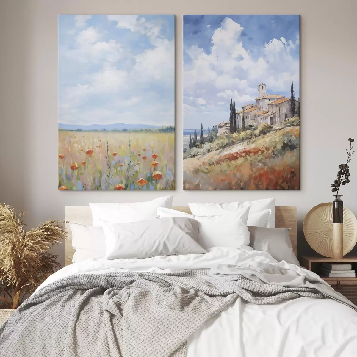 Tableau Imitation de peinture représentant un paysage rural m01018