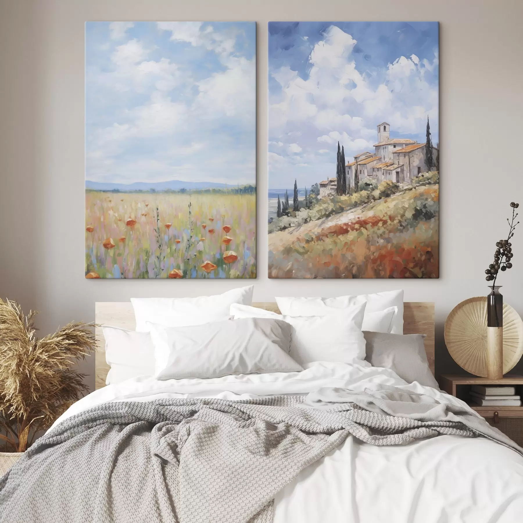 Tableau Imitation de peinture représentant un paysage rural m01018