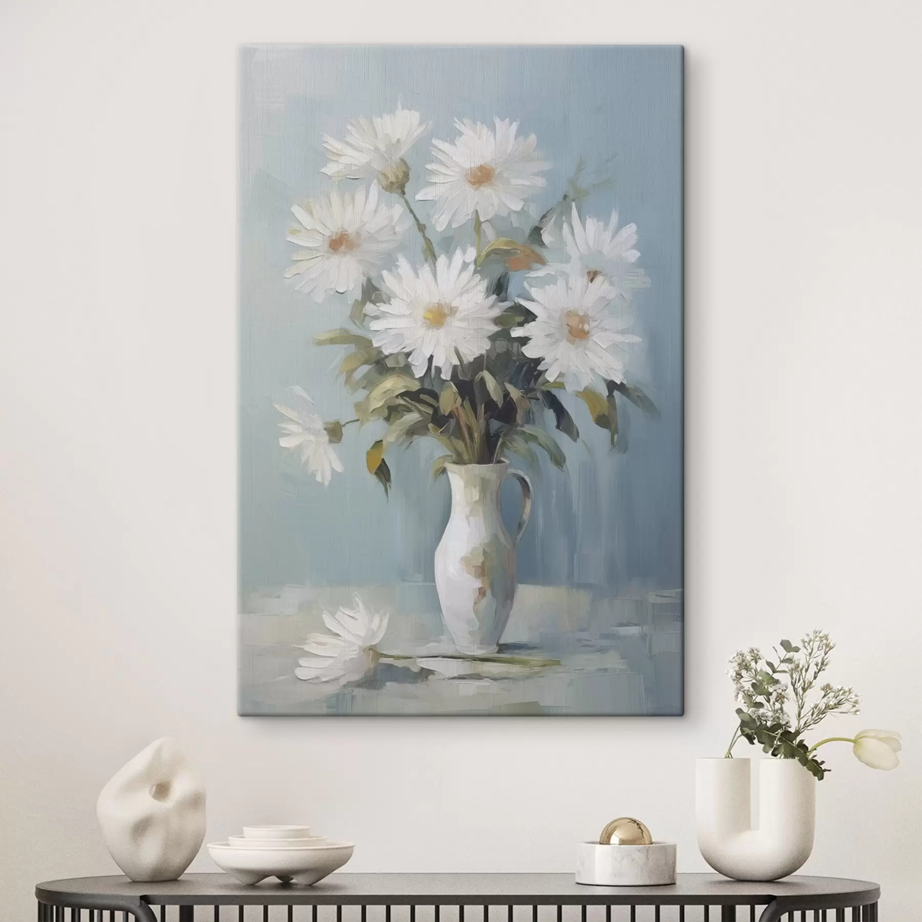 Tableau Fleurs dans un vase, peinture imitation s46743