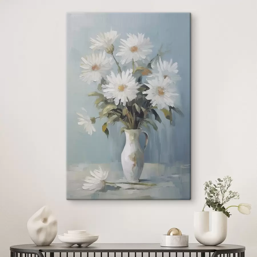 Tableau Fleurs dans un vase, peinture imitation s46743