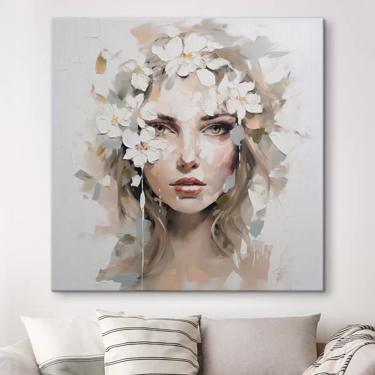 Tableau Portrait abstrait imitation peinture s46749