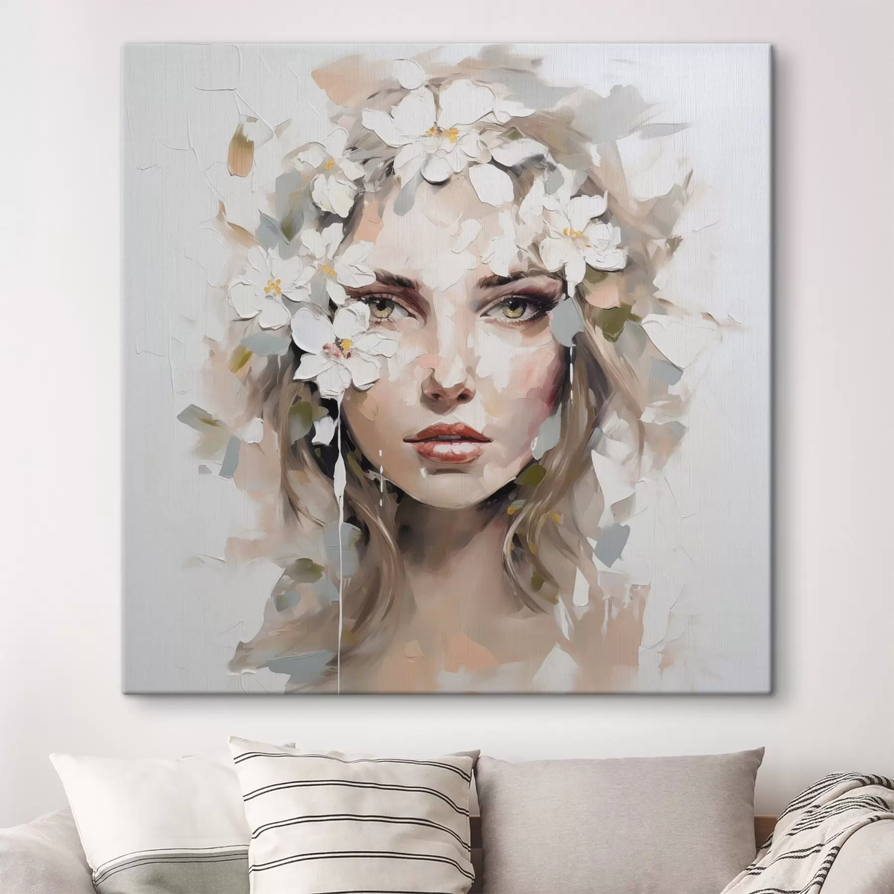 Tableau Portrait abstrait imitation peinture s46749