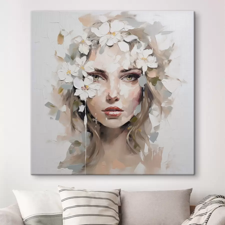 Tableau Portrait abstrait imitation peinture s46749