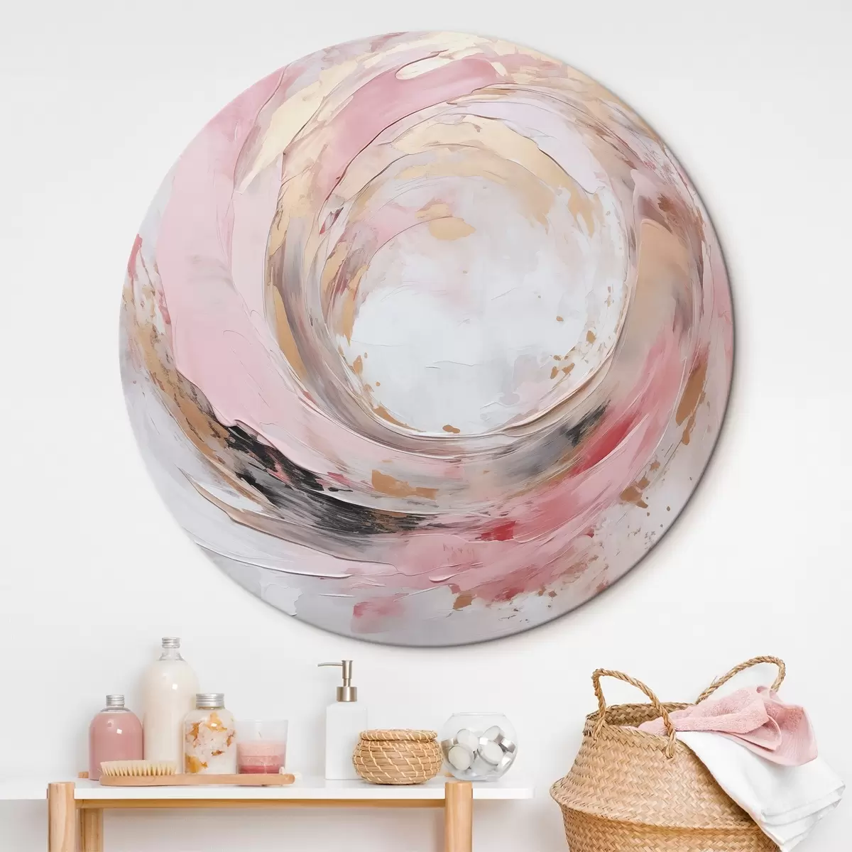 Tableaux rondes Tourbillon, peinture d'imitation r46744