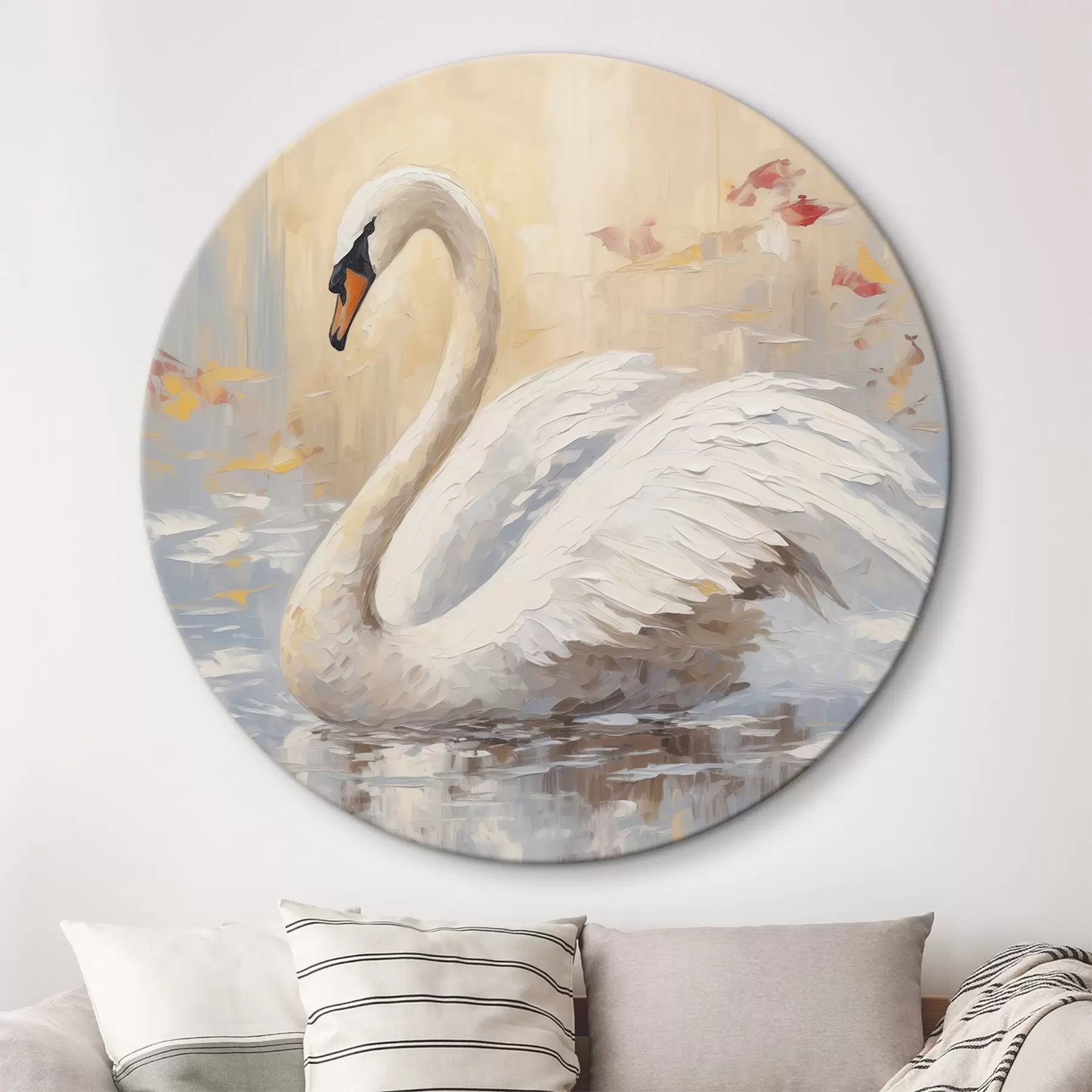 Tableau Peinture imitation cygne r46748