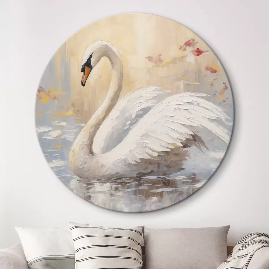Tableau Peinture imitation cygne r46748
