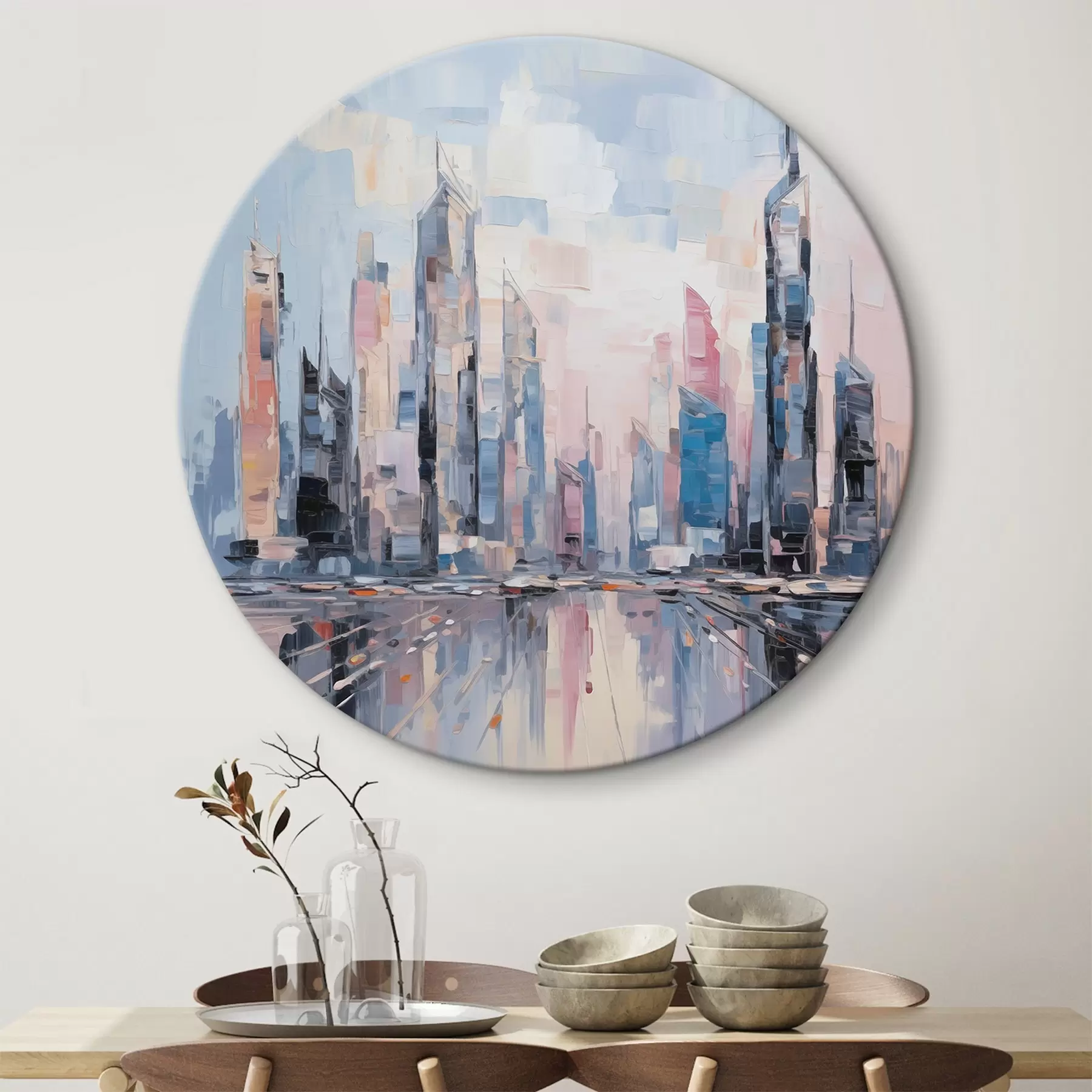 Tableau Imitation abstraite d'une ville dans la peinture r46752