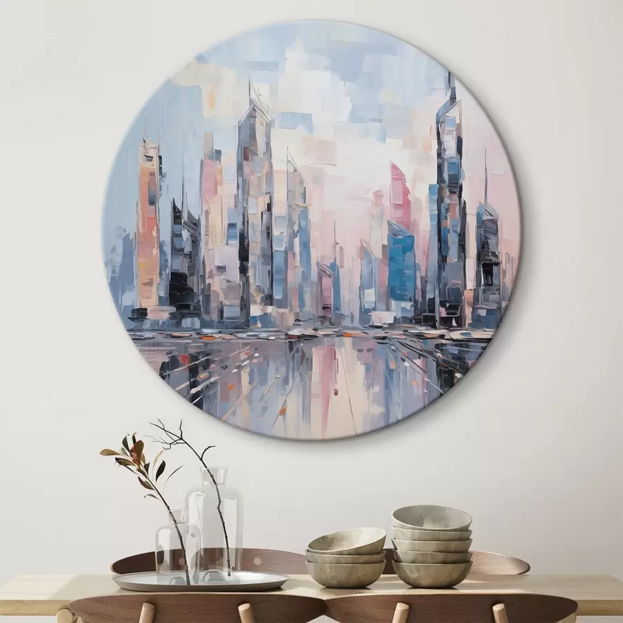 Tableau Imitation abstraite d'une ville dans la peinture r46752