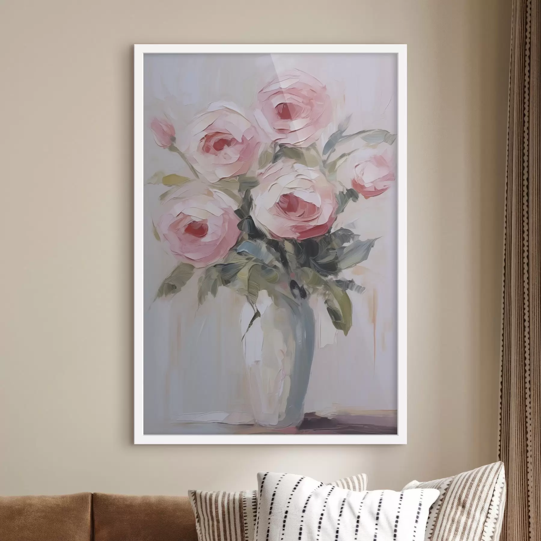Papier peint Peinture imitation « Roses dans un vase » f46742