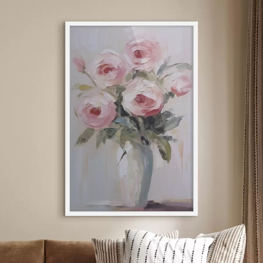 Papier peint Peinture imitation « Roses dans un vase » f46742