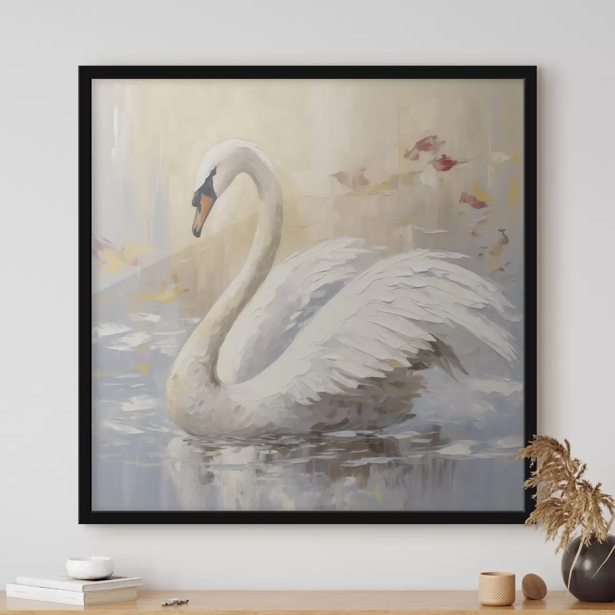 Poster Peinture imitation cygne f46748