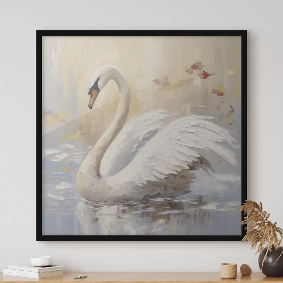 Papier peint Peinture imitation cygne f46748
