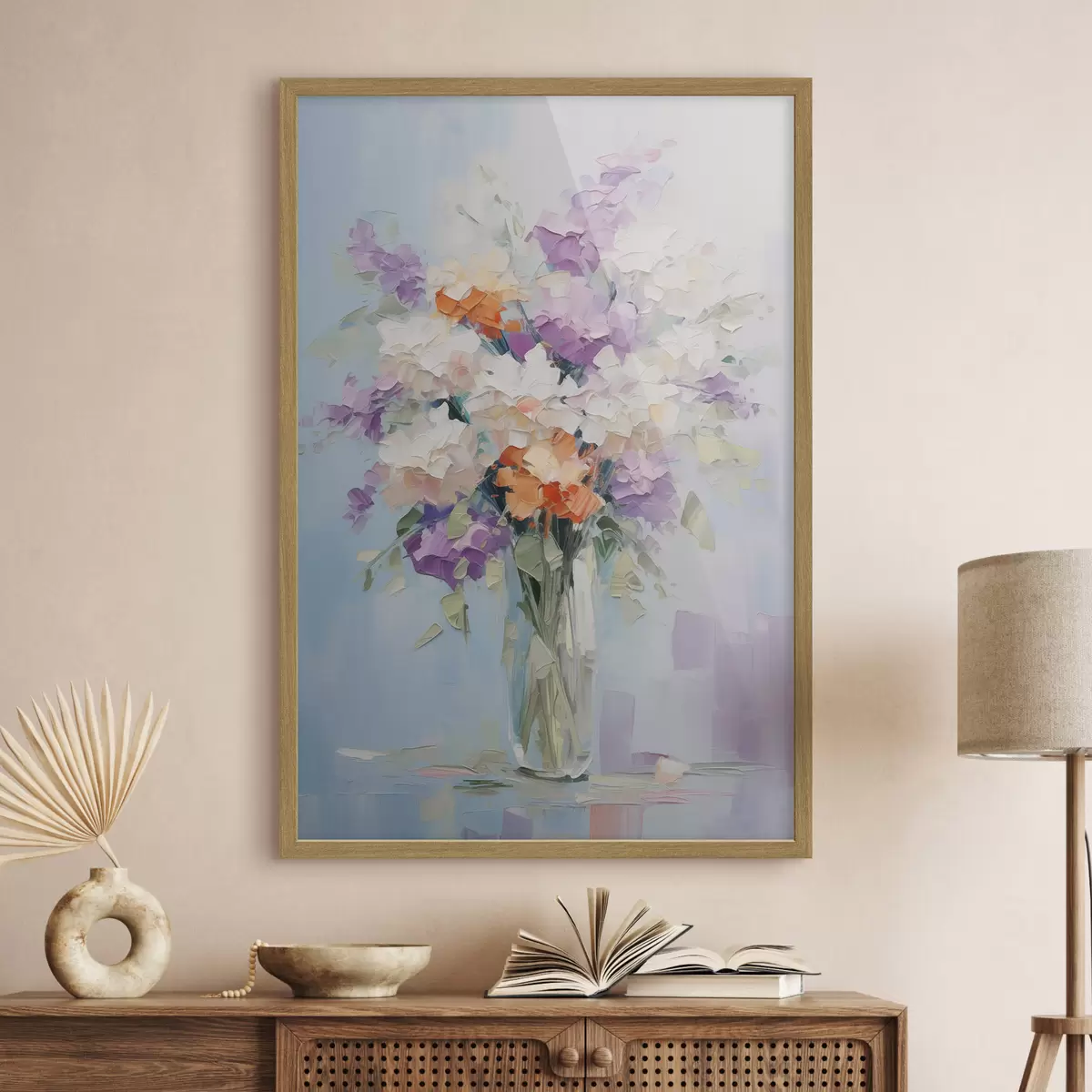 Poster Bouquet dans un vase imitation peinture f46750