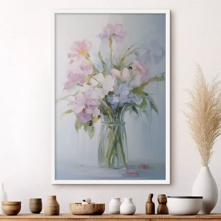Papier peint Bouquet de fleurs dans un vase imitation peinture f46751