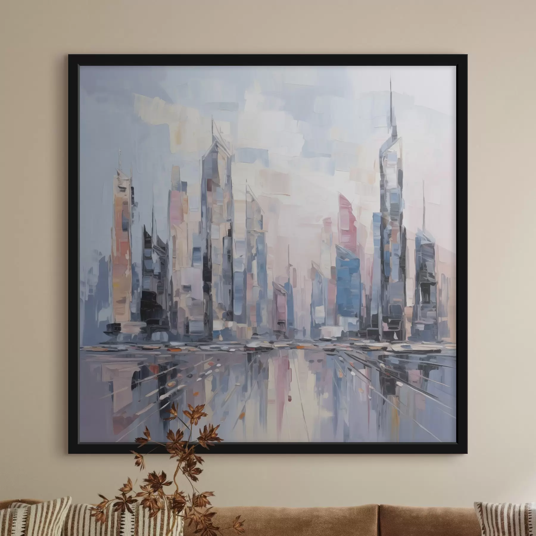 Papier peint Imitation abstraite d'une ville dans la peinture f46752