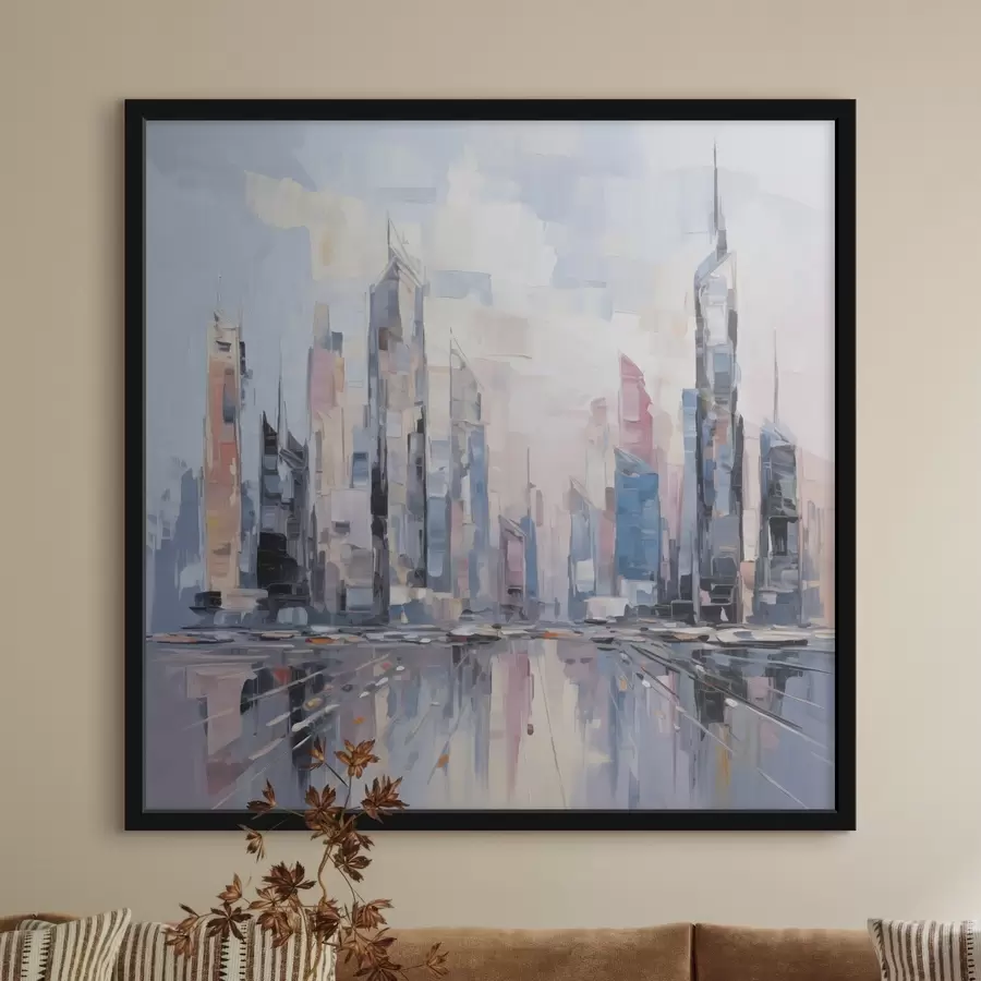 Papier peint Imitation abstraite d'une ville dans la peinture f46752