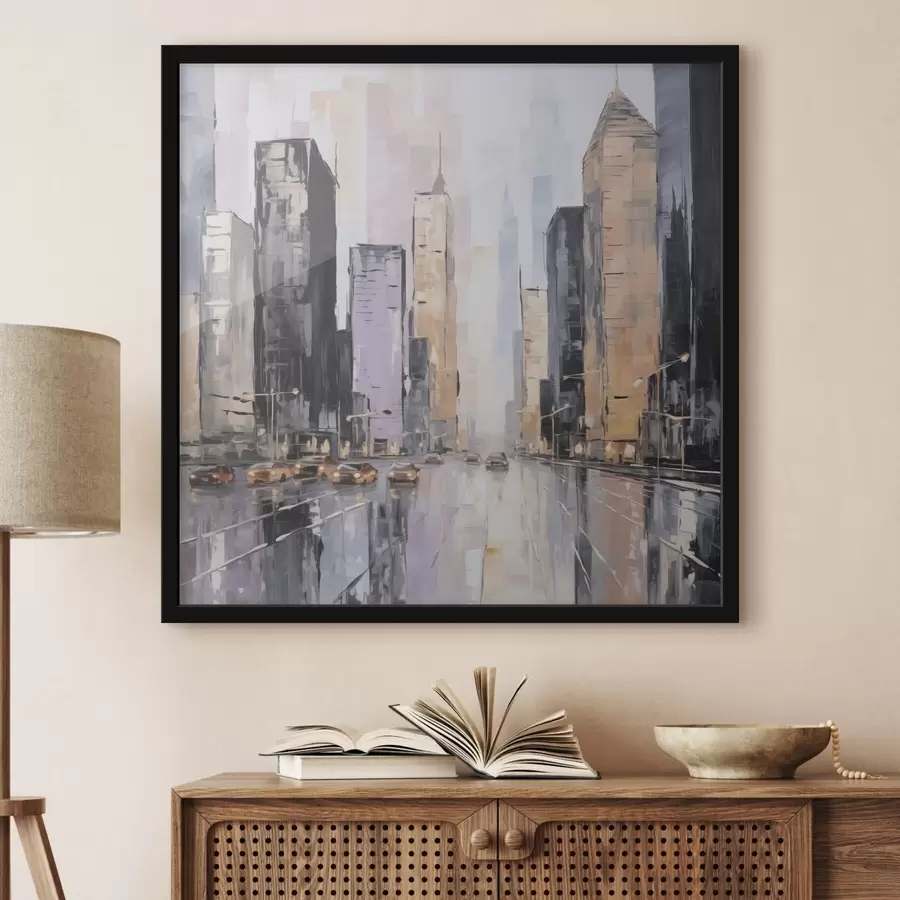 Papier peint Imitation abstraite d'un paysage urbain peint f46753