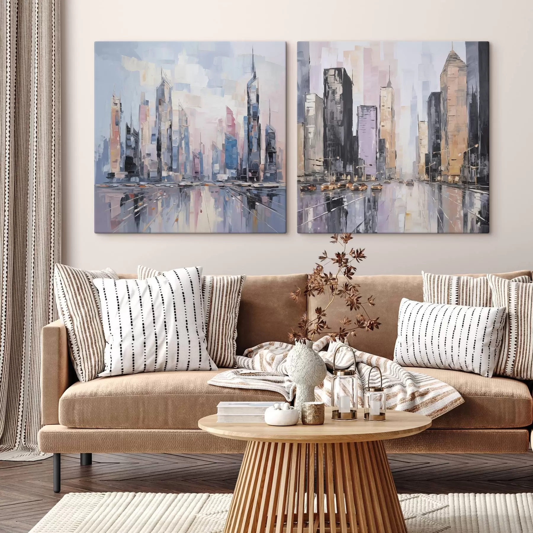 Tableau Imitation abstraite d'une ville dans la peinture m01032