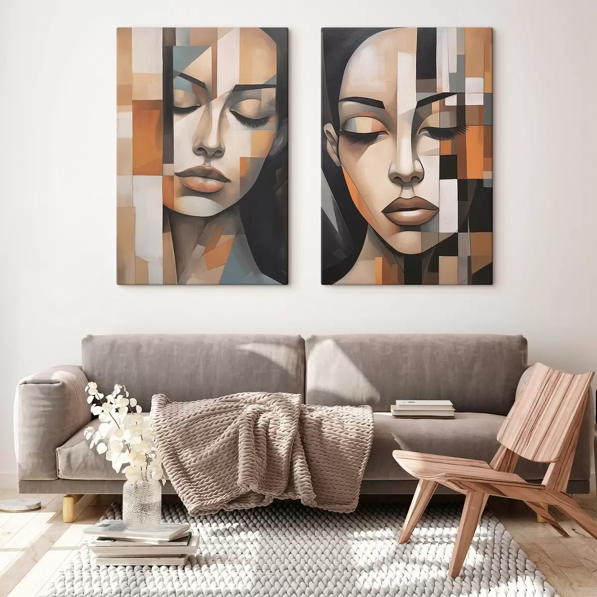 Tableau Portrait cubiste d'une femme m01023