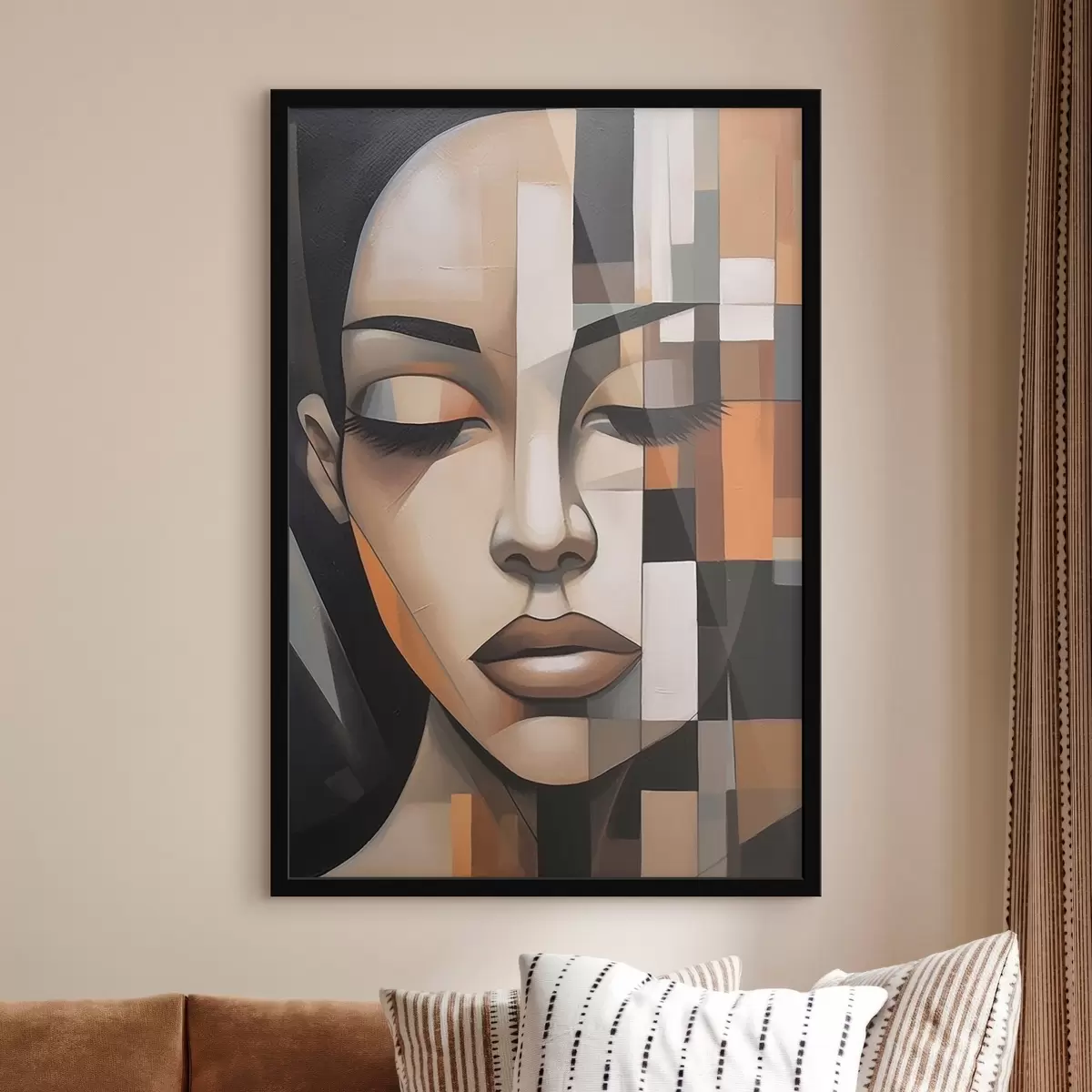 Poster Portrait cubiste de femme f46731