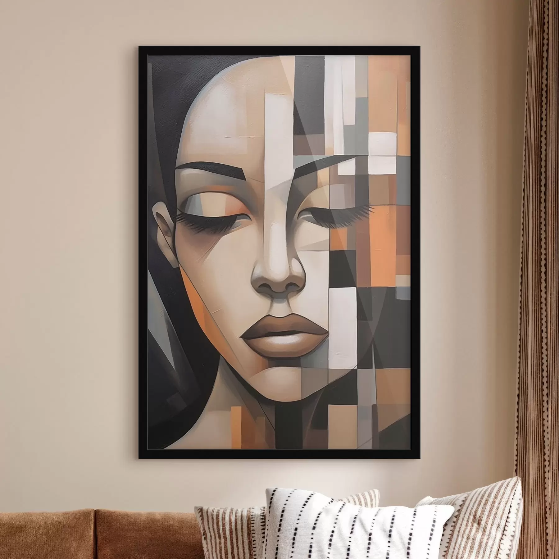 Papier peint Portrait cubiste de femme f46731