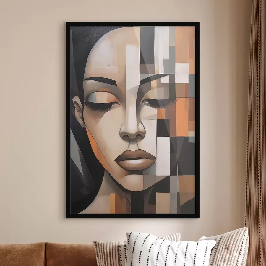 Papier peint Portrait cubiste de femme f46731