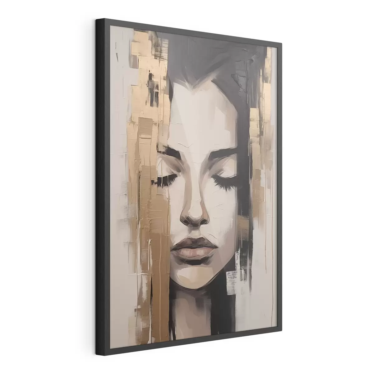 Poster Portrait d'une femme. Coups de pinceau abstraits f46733