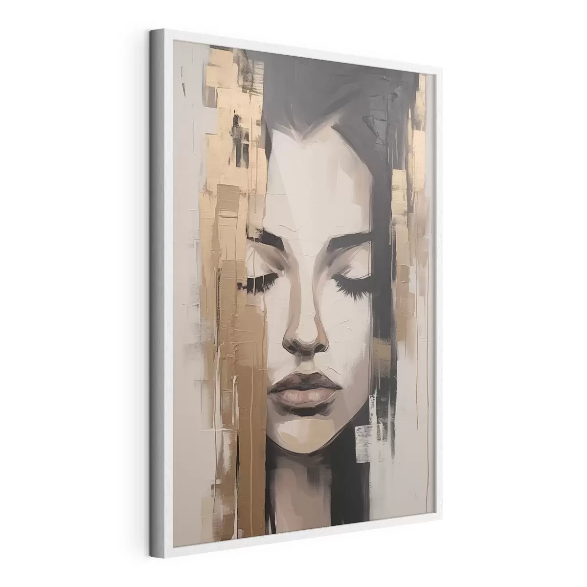 Poster Portrait d'une femme. Coups de pinceau abstraits f46733