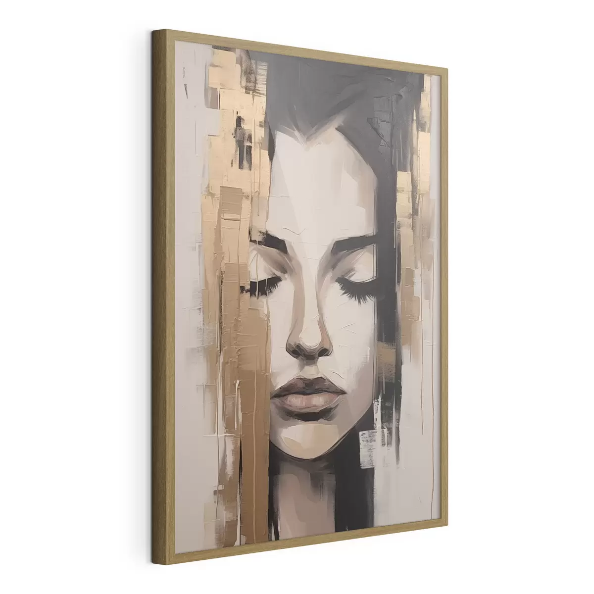 Poster Portrait d'une femme. Coups de pinceau abstraits f46733
