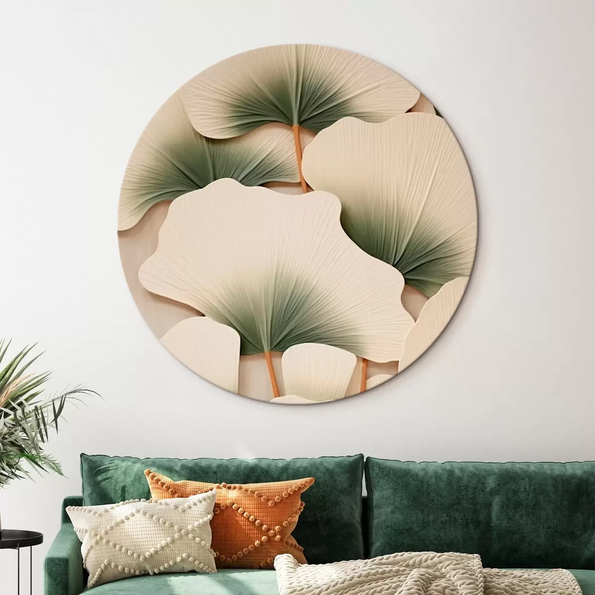 Tableaux rondes Feuilles décoratives de ginkgo r46729