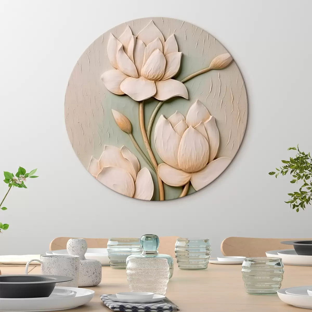 Tableaux rondes Fleurs de lotus r46732
