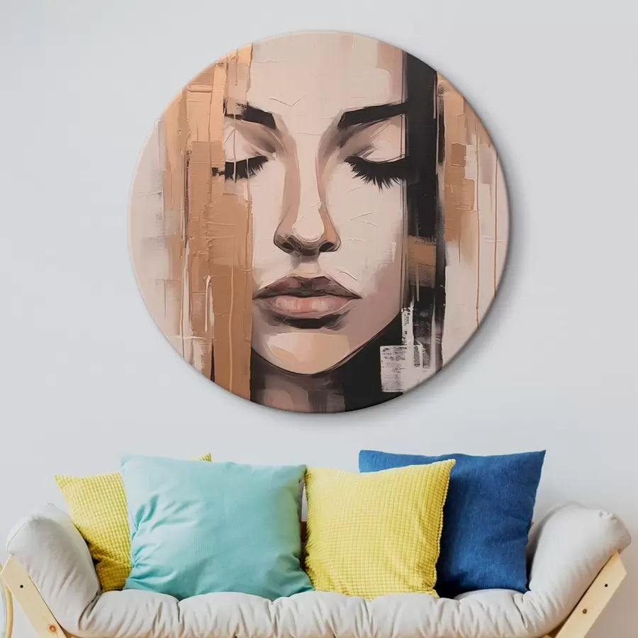 Tableau Portrait d'une femme. Coups de pinceau abstraits. r46733