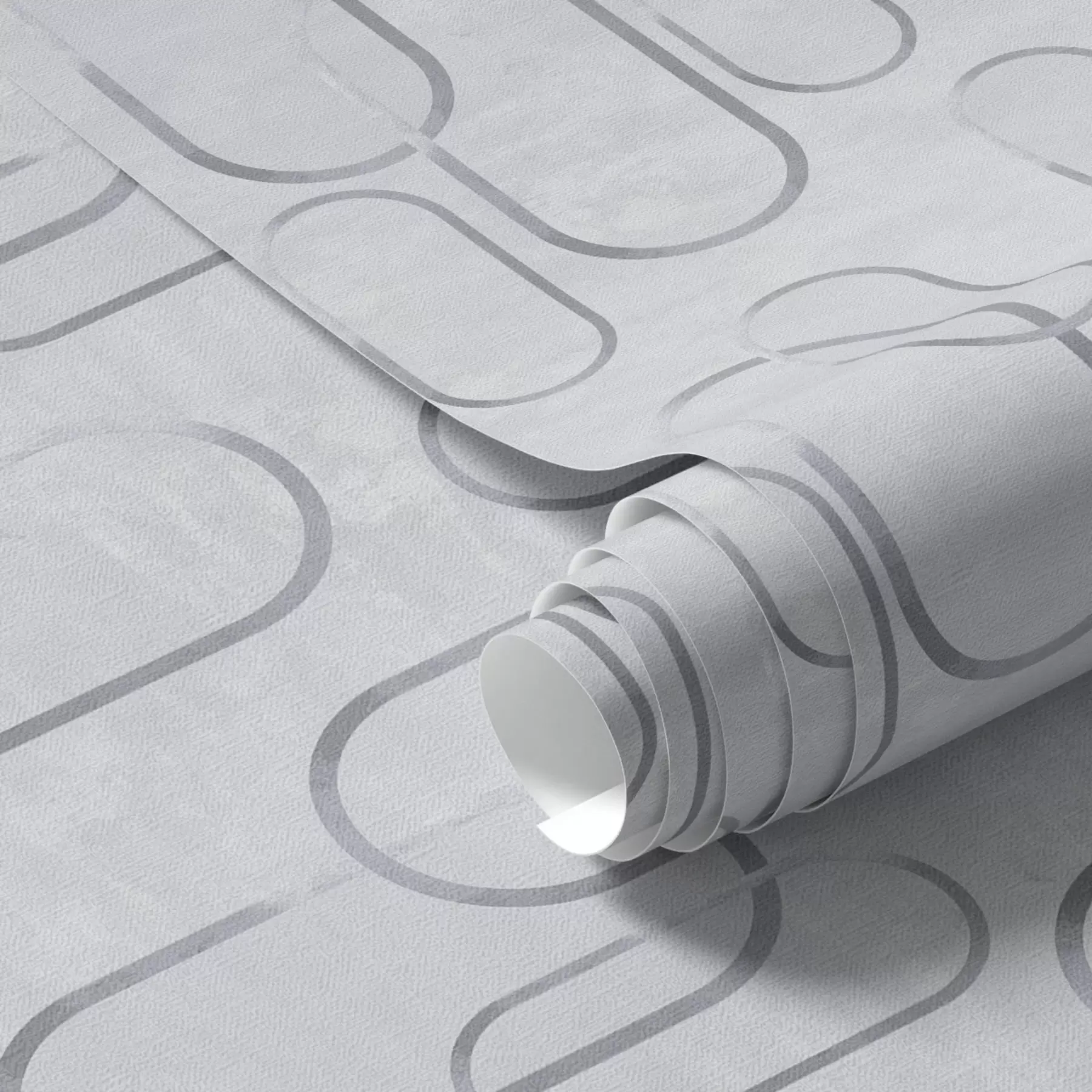 Papier peint Fond clair avec des ovales allongés, contours gris a00921