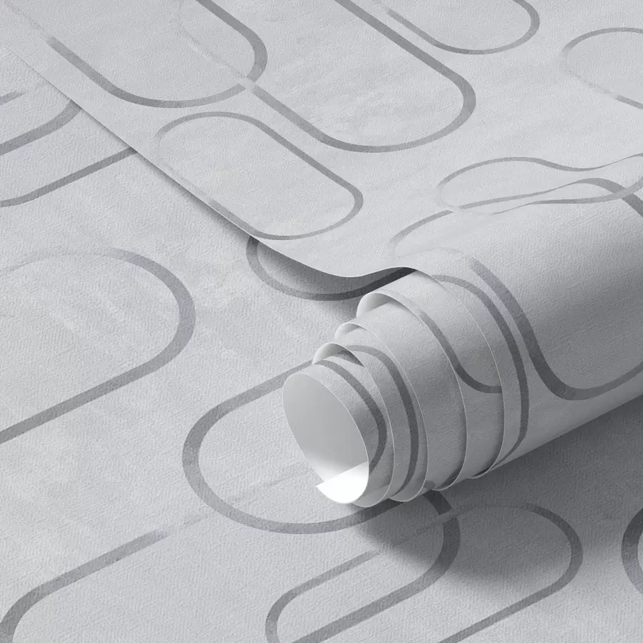 Papier peint Fond clair avec des ovales allongés, contours gris a00921