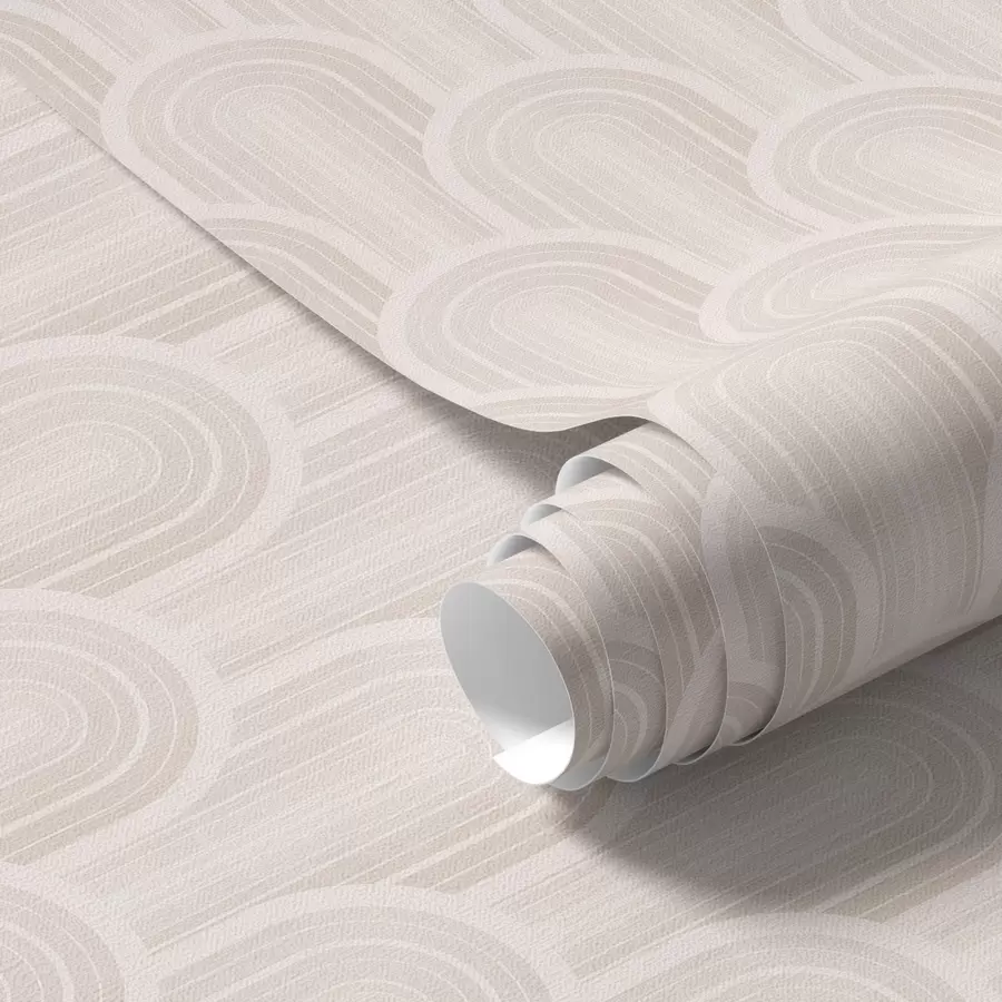 Papier peint Petits modules en arc dans des tons crème-beige chauds a00924