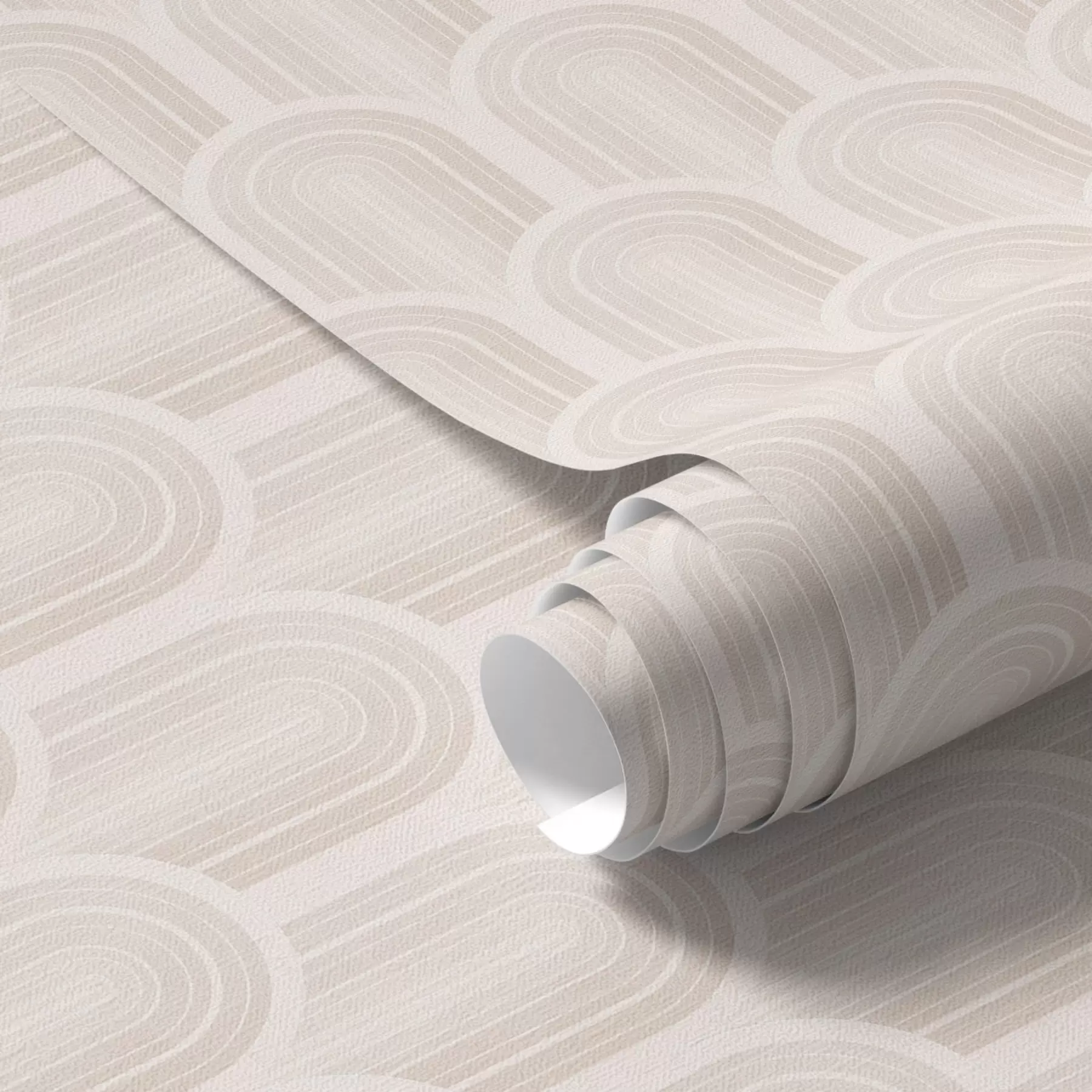 Papier peint Rangée d'arcs aux rayures beige clair, ambiance rétro a00923