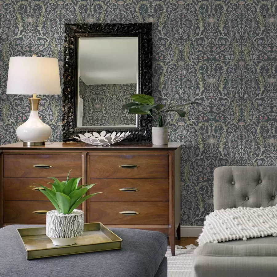 Papier peint Le même motif sur un fond gris-bleu froid a00928v1