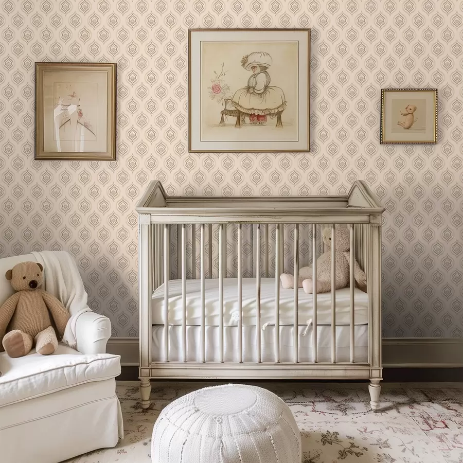 Papier peint Motifs de gouttelettes poudreuses avec une fleur sur un fond chaud a00977v2