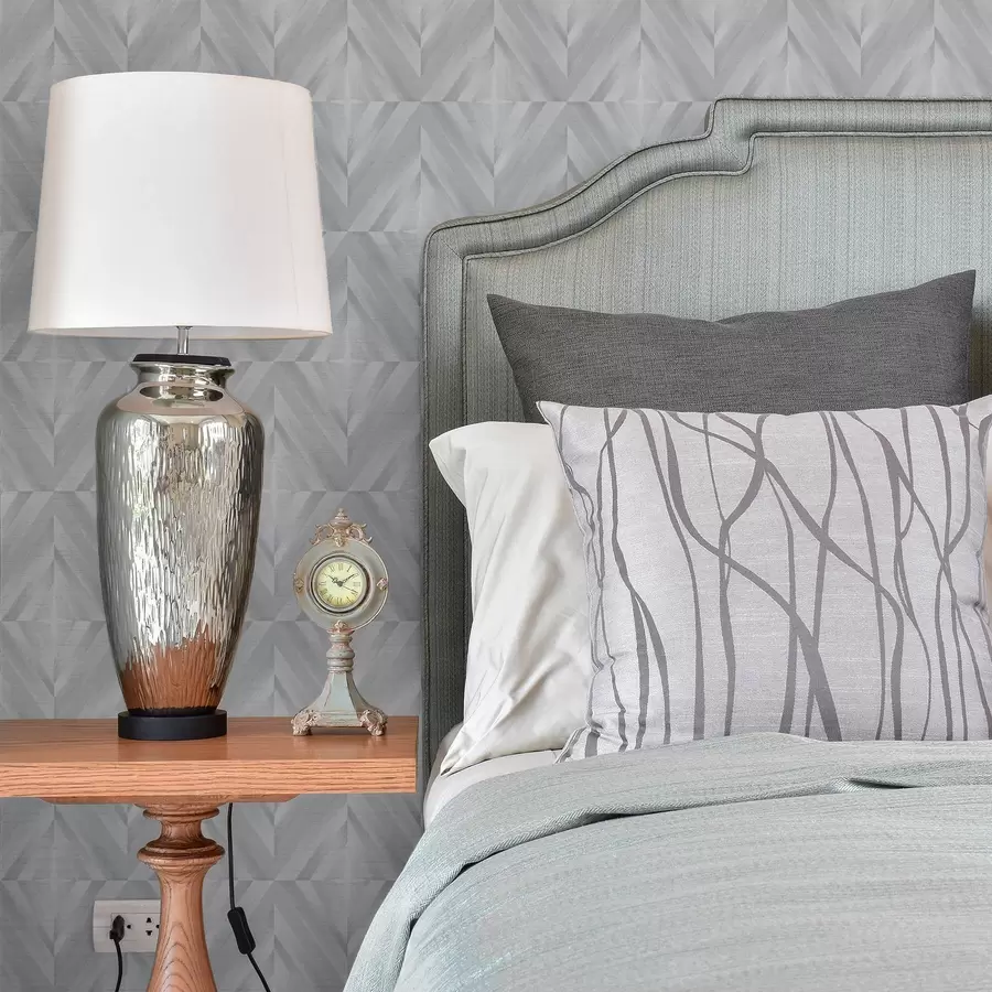 Papier peint Géométrie des traits inclinés dans une palette gris-bleu froide a00983v2