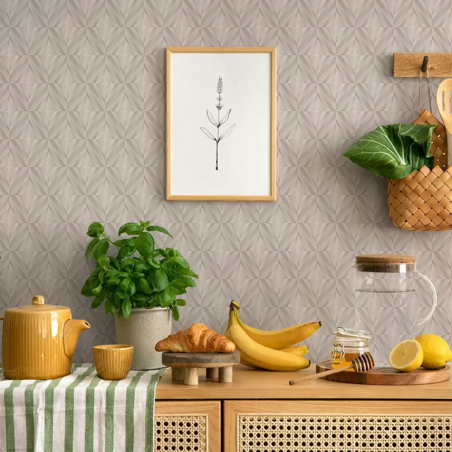 Papier peint Carrés clairs avec des traits diagonaux doux qui se croisent a00984